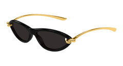 Bottega Veneta Sunglasses Womens In Black Gold Grey BV1390S-001