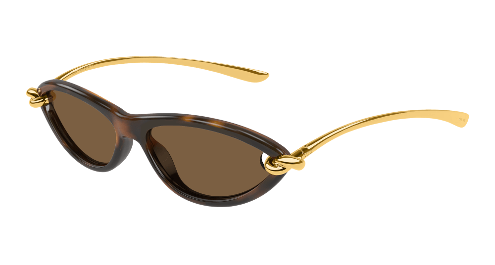 Bottega Veneta Sunglasses Womens In Havana Gold Brown BV1390S-002