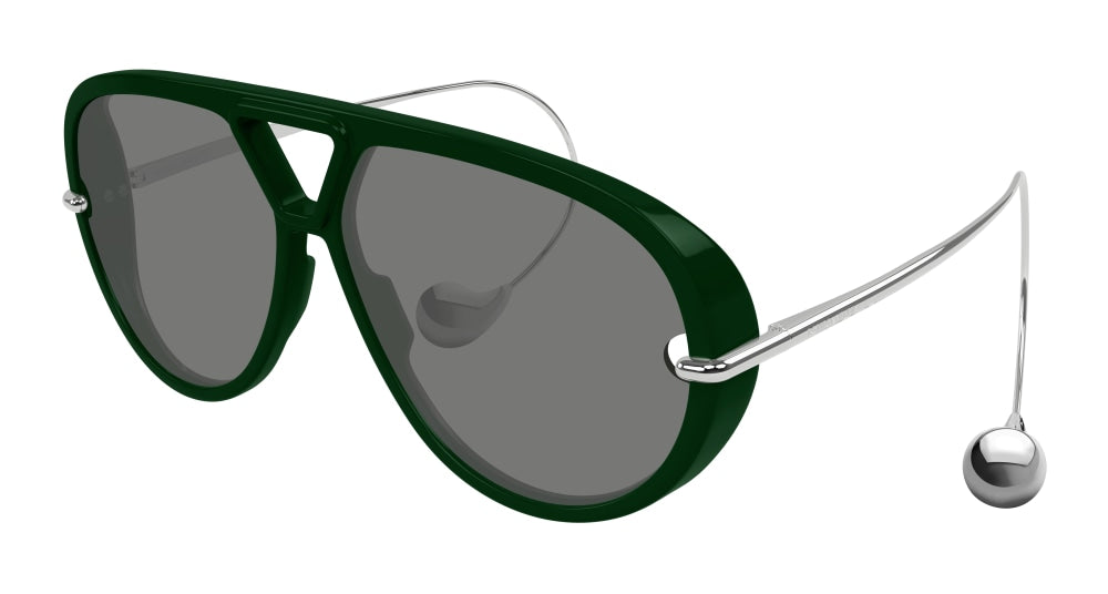 Bottega Veneta Sunglasses Woman Green Silver Grey Bv1273S-008