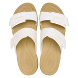 Crocs Womens Brooklyn Buckle Low Sandals-Chalk