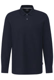Bugatti Mens Long Sleeve Golfer In Navy