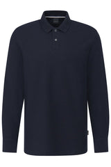 Bugatti Mens Long Sleeve Golfer In Navy