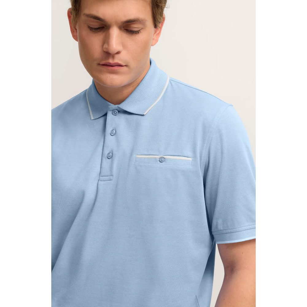 Bugatti Mens  1/2 Sleeve Golfer In Light Blue