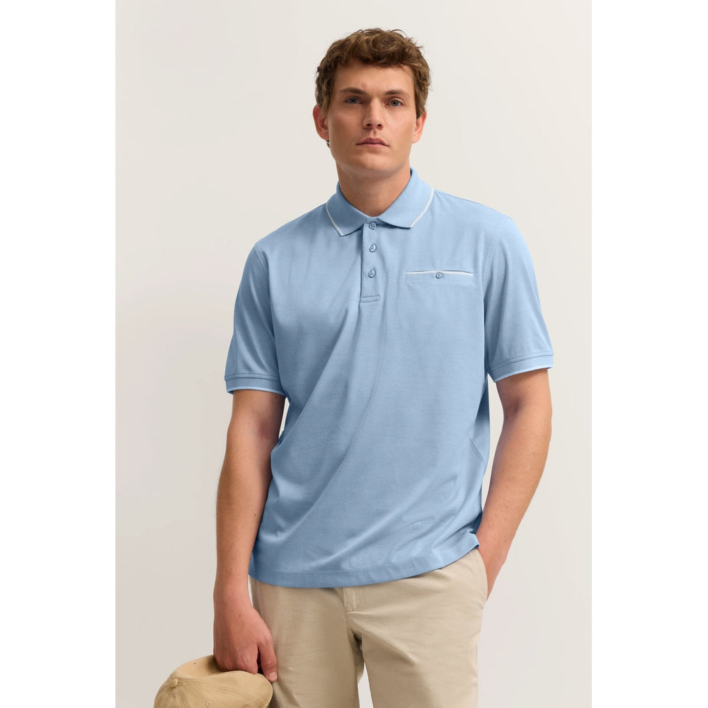Bugatti Mens  1/2 Sleeve Golfer In Light Blue