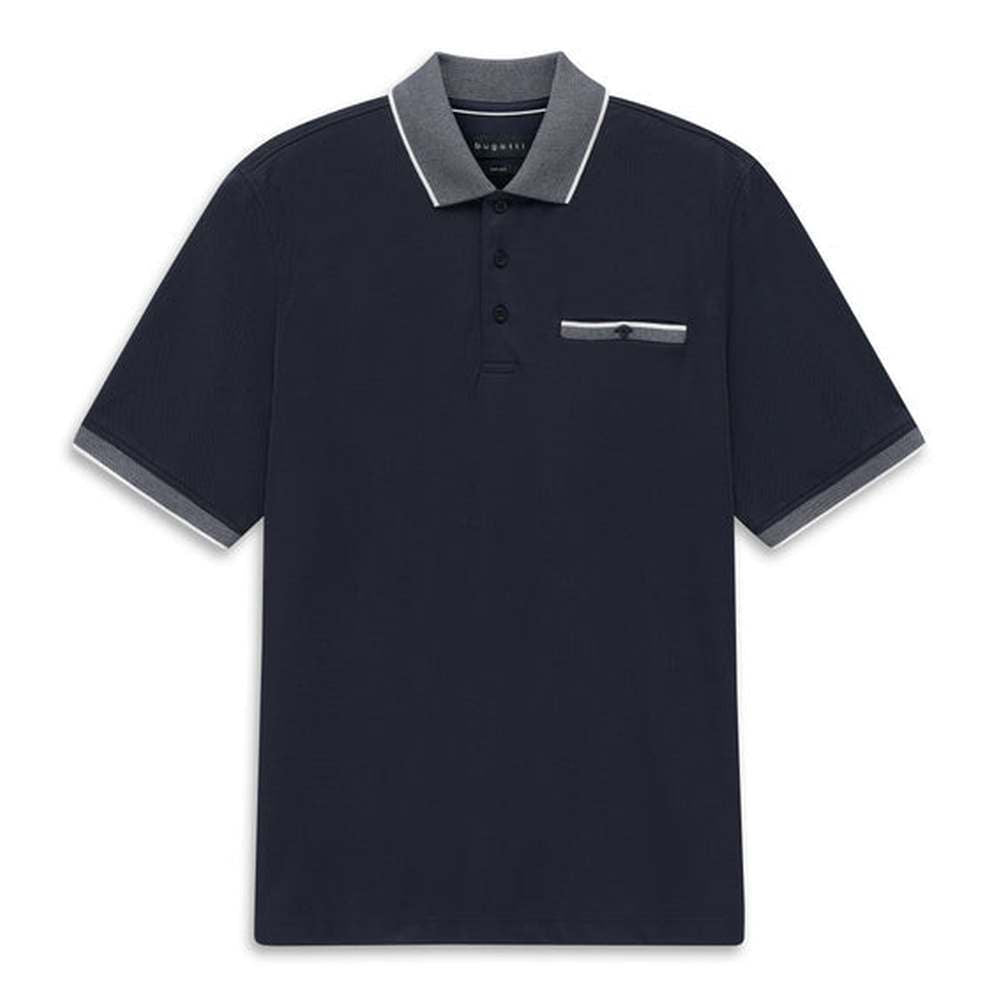 Bugatti Mens 1/2 Sleeve Golfer In Navy Blue