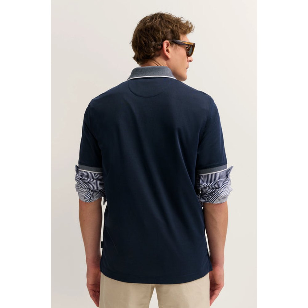 Bugatti Mens 1/2 Sleeve Golfer In Navy Blue