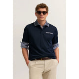 Bugatti Mens 1/2 Sleeve Golfer In Navy Blue