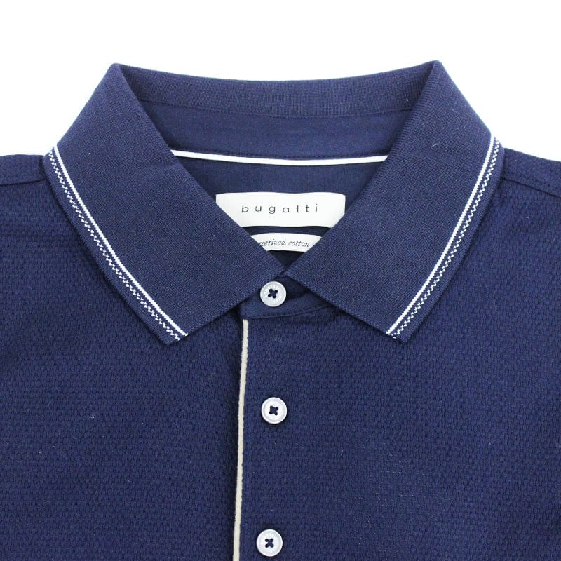 Bugatti Mens  Short Sleeve Golfer In Navy