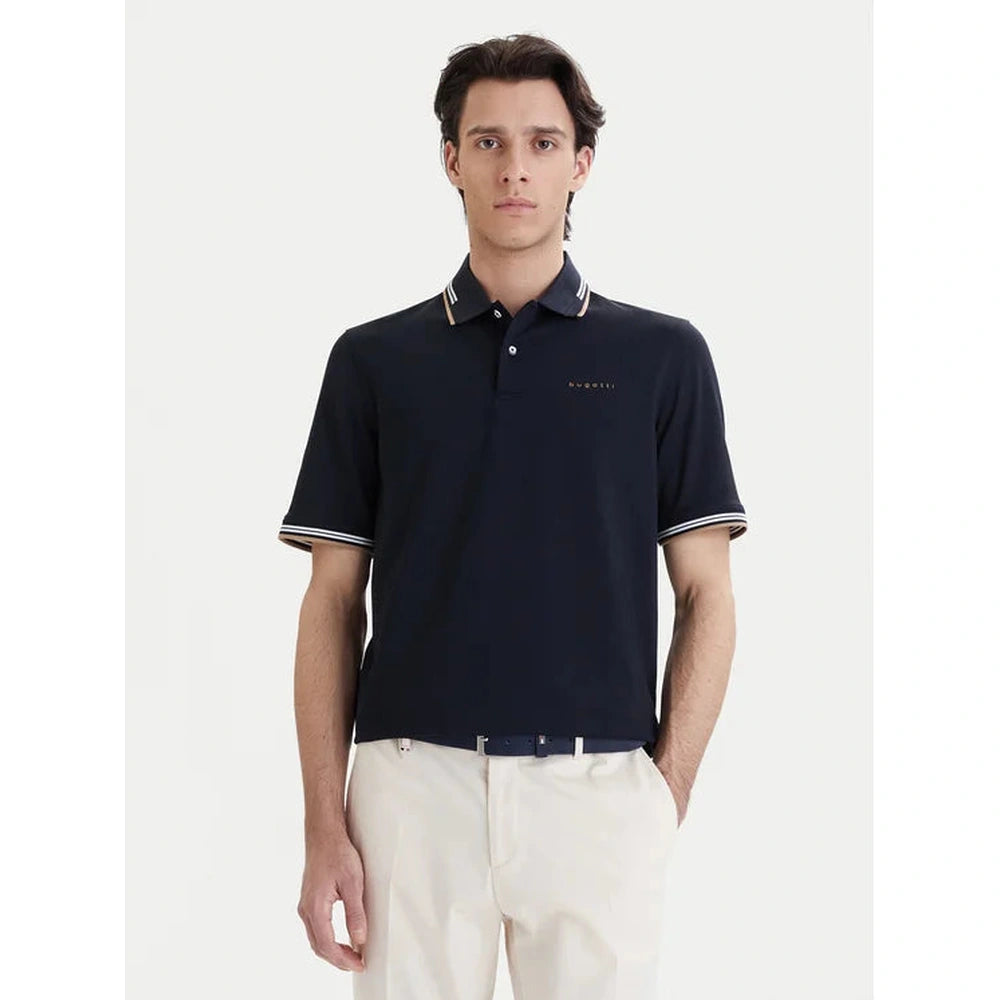 Bugatti Mens 8150 1/2 Sleeve Golfer In Navy