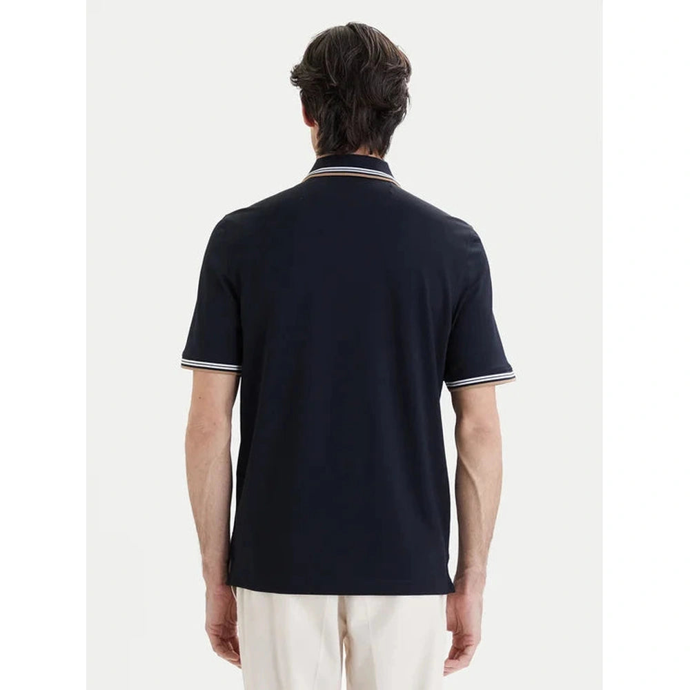 Bugatti Mens 8150 1/2 Sleeve Golfer In Navy