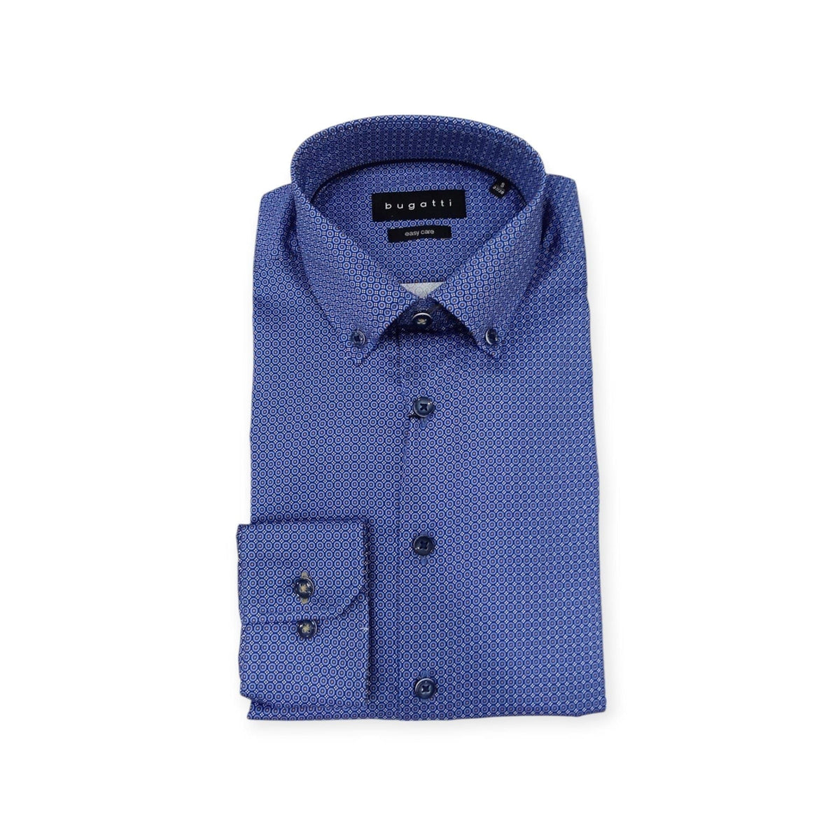 Bugatti Mens 1/1 Sleeve Printed Shirt In Navy