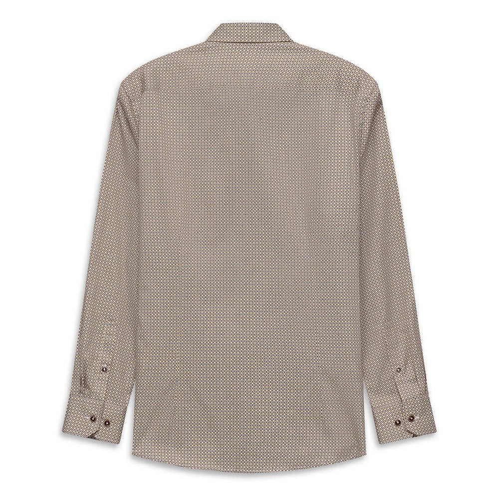 Bugatti Mens Casual Long Sleeve Shirt In Beige