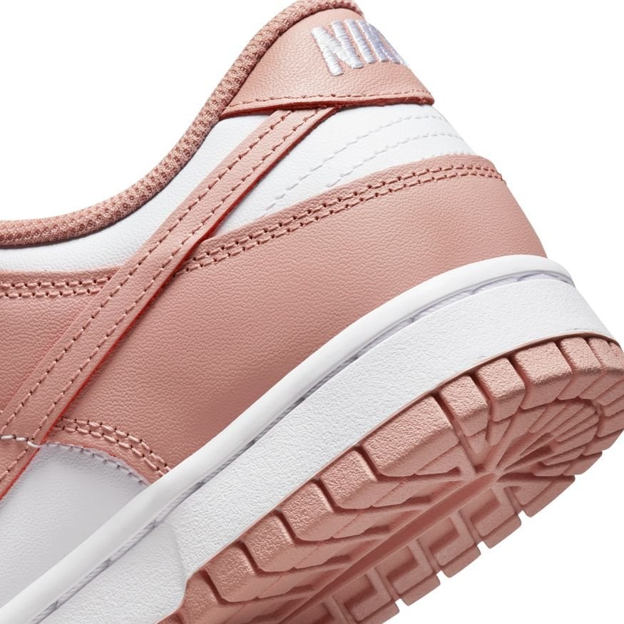 Nike Womens Dunk Low Sneakers In White/Rose Pink