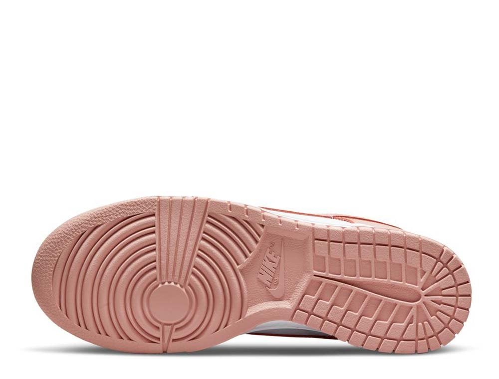 Nike Womens Dunk Low Sneakers In White/Rose Pink