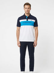 Harmont & Blaine Mens Color Block Polo Shirt  3D Logo In Navy