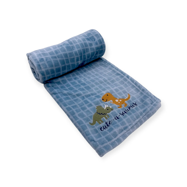 Mother's Choice Boys Dino Printed Flannel Blanket In Bue