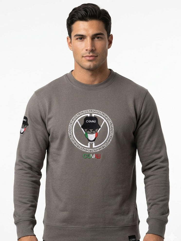 Covali Mens Italiano Sweatshirt In Dark Grey