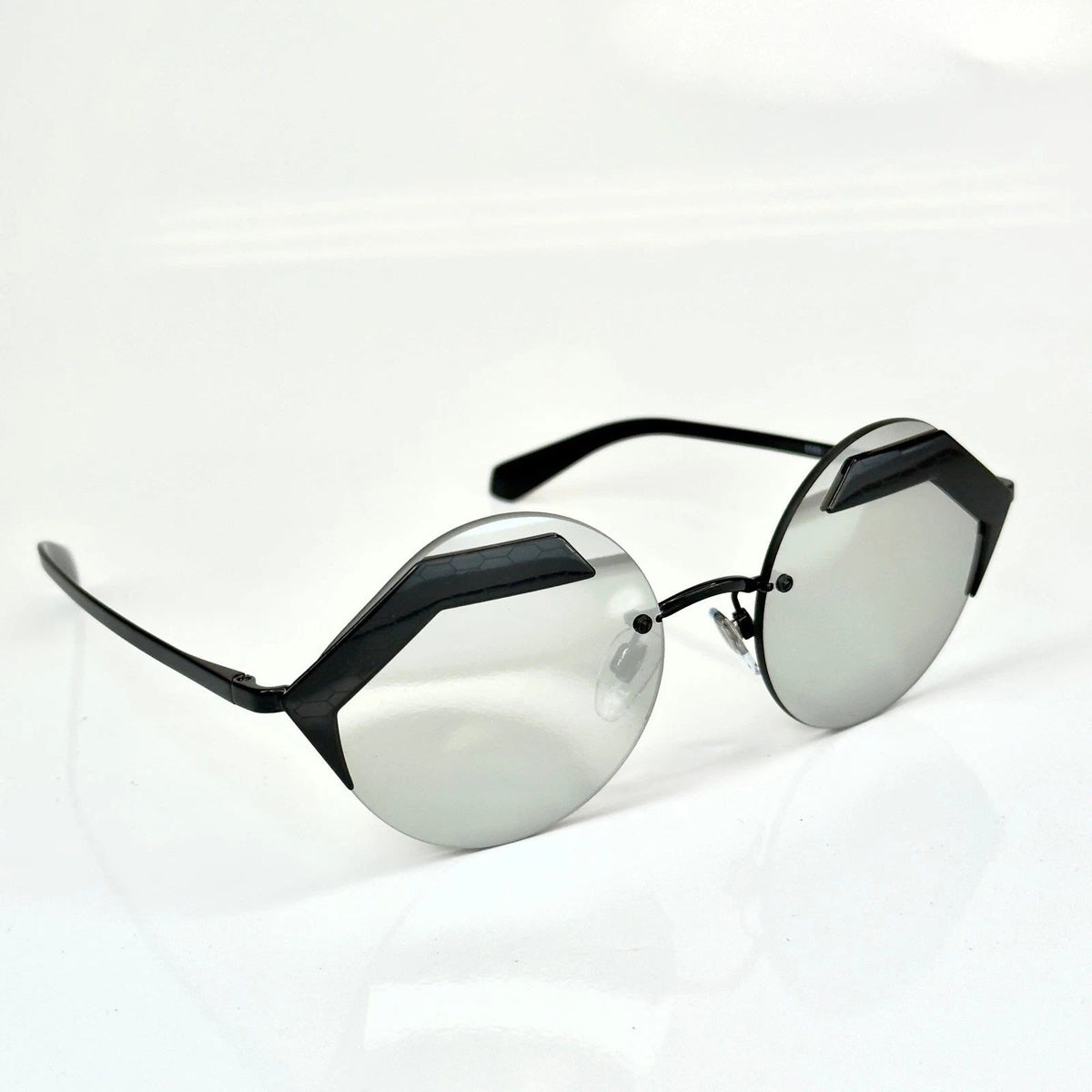 Bvlgari Silver Mirror  Sunglasses For Men In Black
