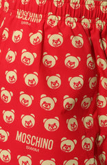 Moschino Mens Teddy Bear-Print Red Swim Shorts