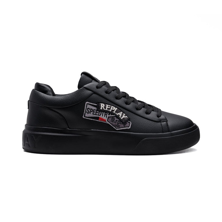 Replay Mens Notting Badges Sneakers In Black