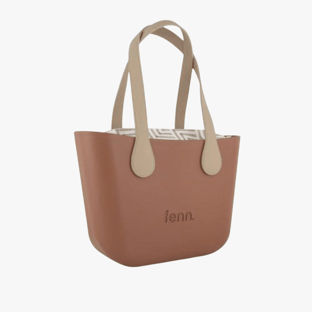 Fenn Gold Zip Handbag In Tan