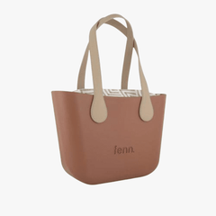 Fenn Gold Zip Handbag In Tan