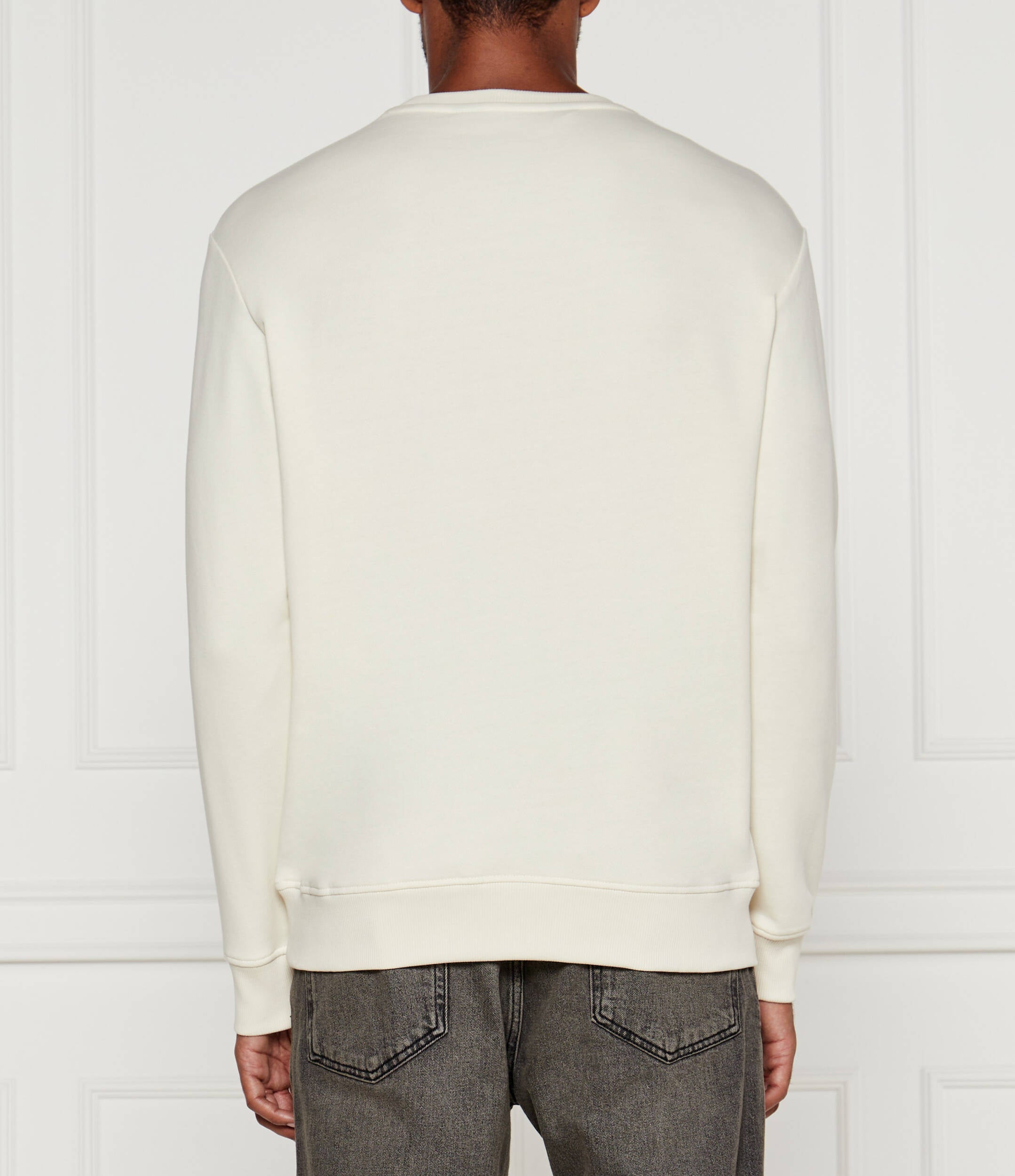 Just Cavalli Mens Cotton Fleece Sweatshirt In Off White