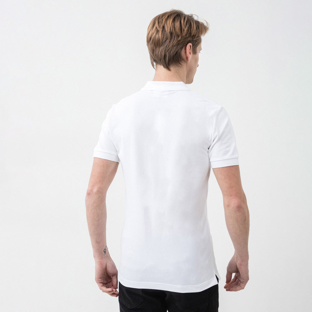 Calvin Klein Mens Embroidered Slim Golfer In White