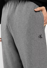 Calvin Klein Mens Premium Terry Monogram Jogger In Medium Grey Heather