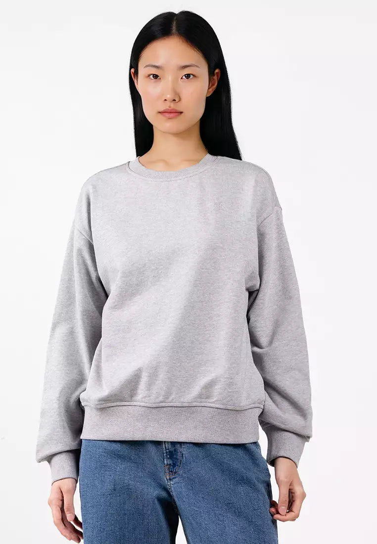 Calvin Klein Womens Archive Logo French Terry Sweatshirt In Grey
