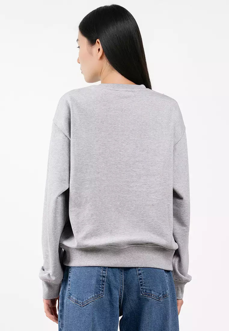 Calvin Klein Womens Archive Logo French Terry Sweatshirt In Grey