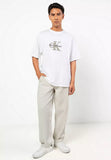 Calvin Klein Mens Tricolor Monologo Graphic T-Shirt In White