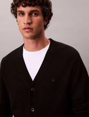 Calvin Klein Recycled Wool Comfort Cardigan In Black
