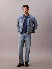 Calvin Klein Mens Topstich Embroidered Patch In Blue