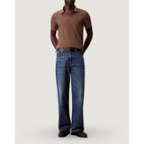 Calvin Klein Mens Short Sleeve Open Collar Casual Golfer In Dark Brown