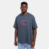 Calvin Klein Mens Tricolor Monologo Graphic T-Shirt In Charcoal