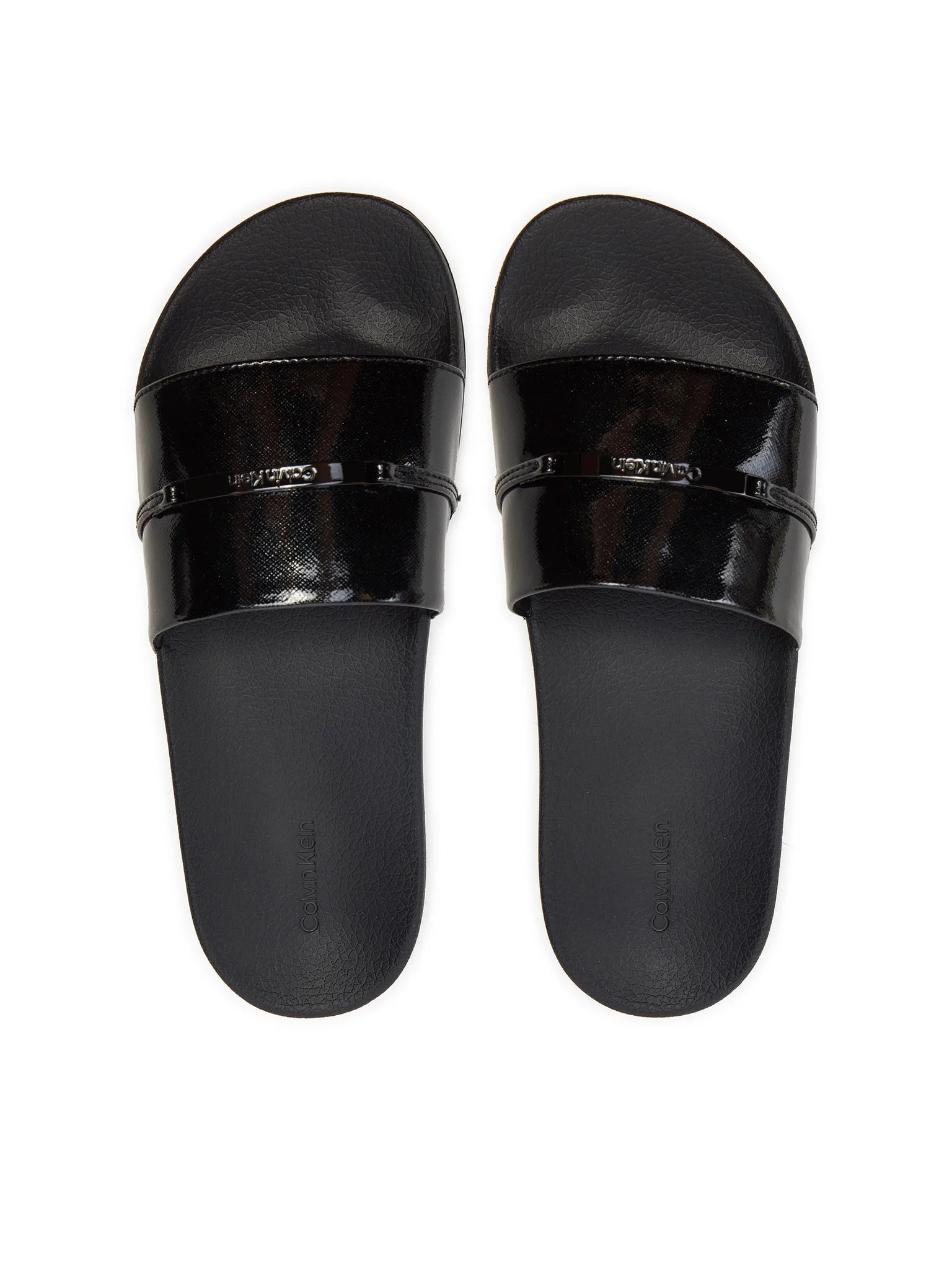 Calvin Klein Hw022350 Womens Ftw Metal Pool Slides Black