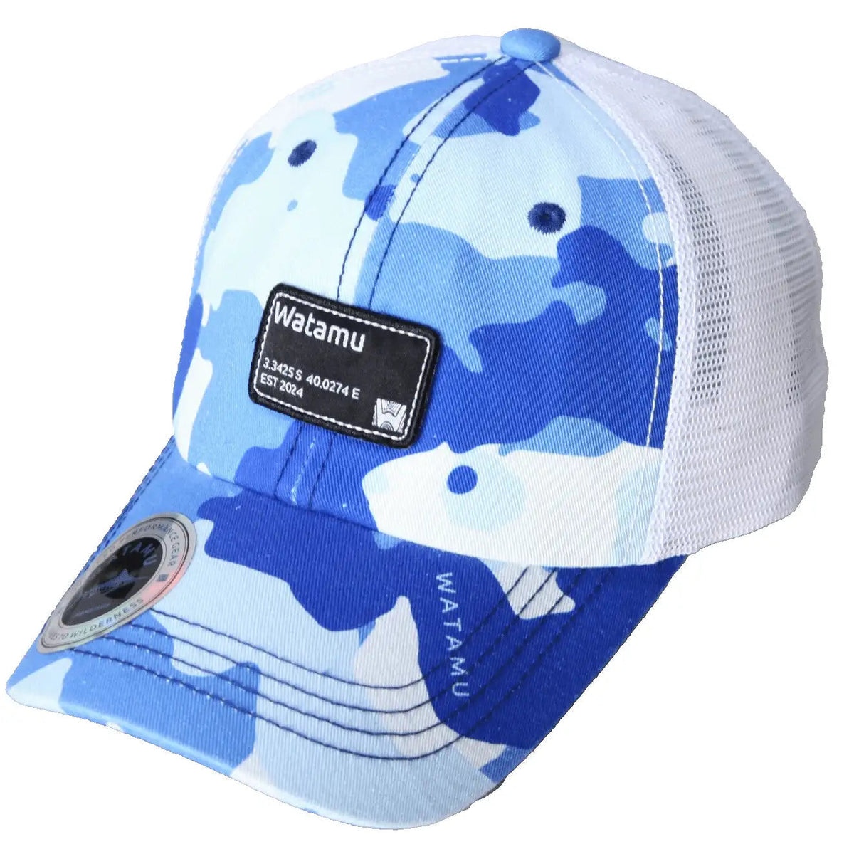 Watamu Mens Trucker Cap Inhance In Blue Camo