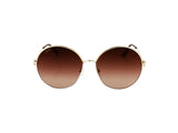 Cartier Plate Frame Sunglasses In Brown & Gold
