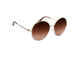 Cartier Plate Frame Sunglasses In Brown & Gold