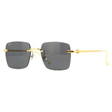 Cartier Titanium Rimless Unisex Sunglasses In Gold & Grey