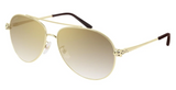 Cartier Aviators Sunglasses In Brown & Gold