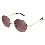Cartier Core Range Womens Sunglasses In Burgundy & Gold