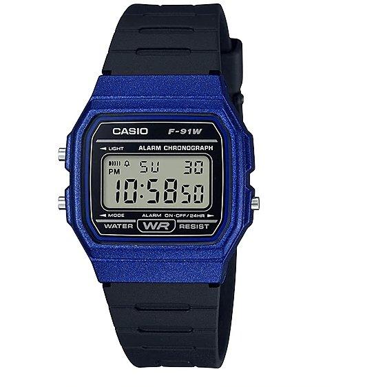 Casio Mens Digital Standard Square Watch In Blue