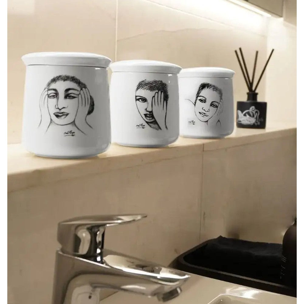 Carrol Boyes Canister Set Of 3 Sketchbook Mix
