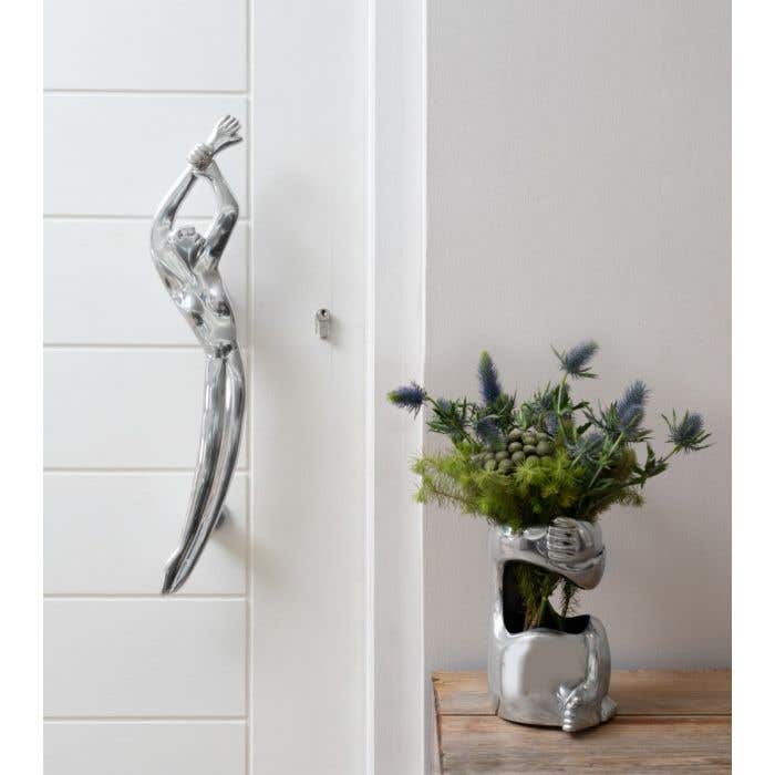 Carrol Boyes Front Door Handles Pair Woman/Man In Silver