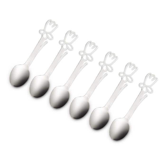 Carrol Boyes Daffodil Set Of 6 Teaspoons In Silver