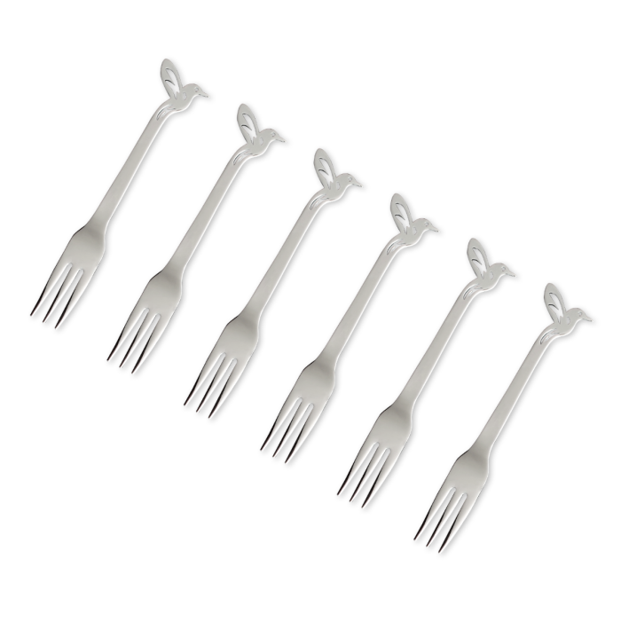 Cake Fork Set Of 6-Hummingbird