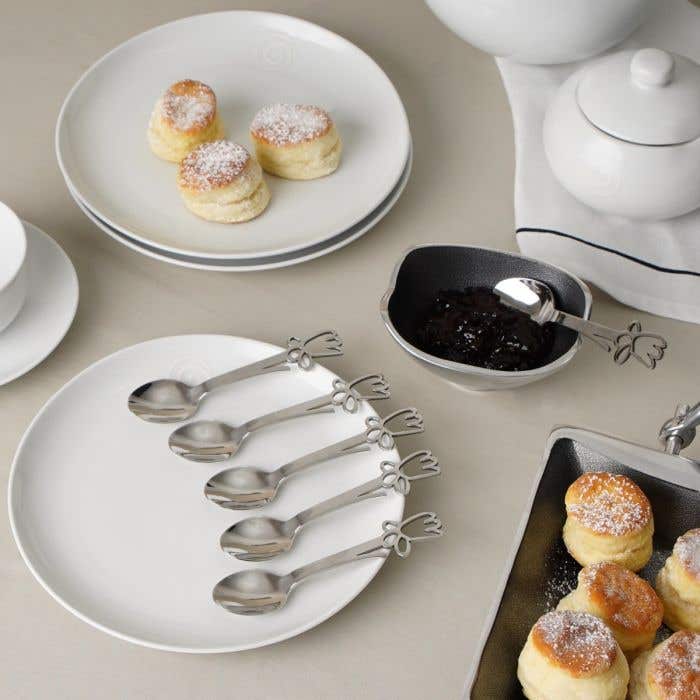 Carrol Boyes Daffodil Set Of 6 Teaspoons In Silver