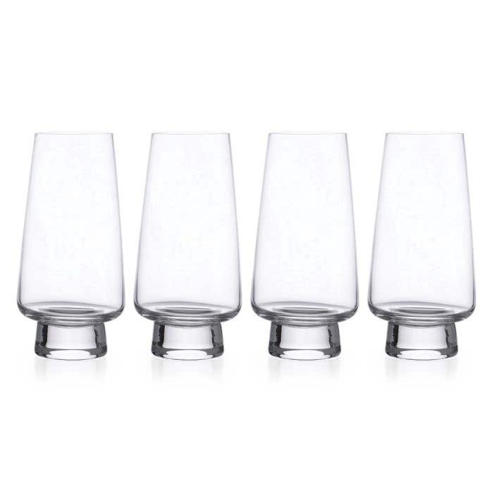 Carrol Boyes Baobab Set Of 4 Footed Hi Ball Glasses In Clear